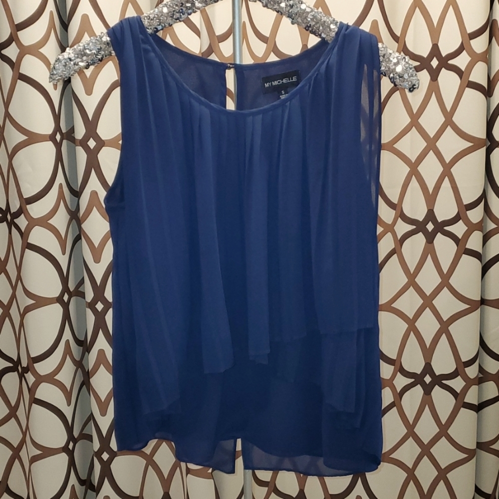 My Michlle Navy Blue layered top.